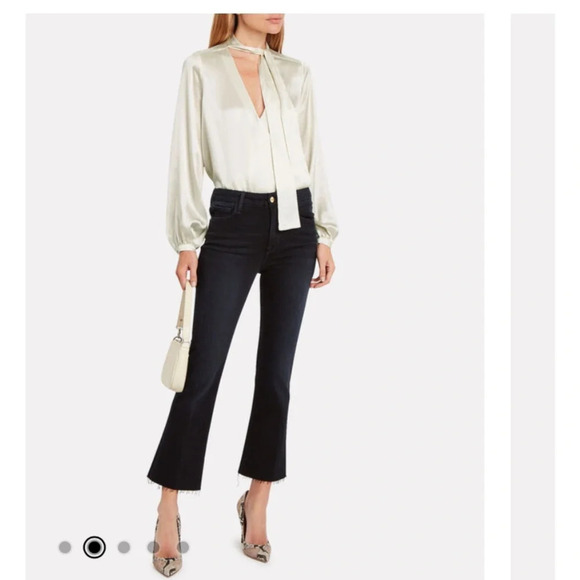 Frame Le Crop Mini Boot Black size 26  Raw Hemline Streetwear Edgy. NWOT - Picture 3 of 17